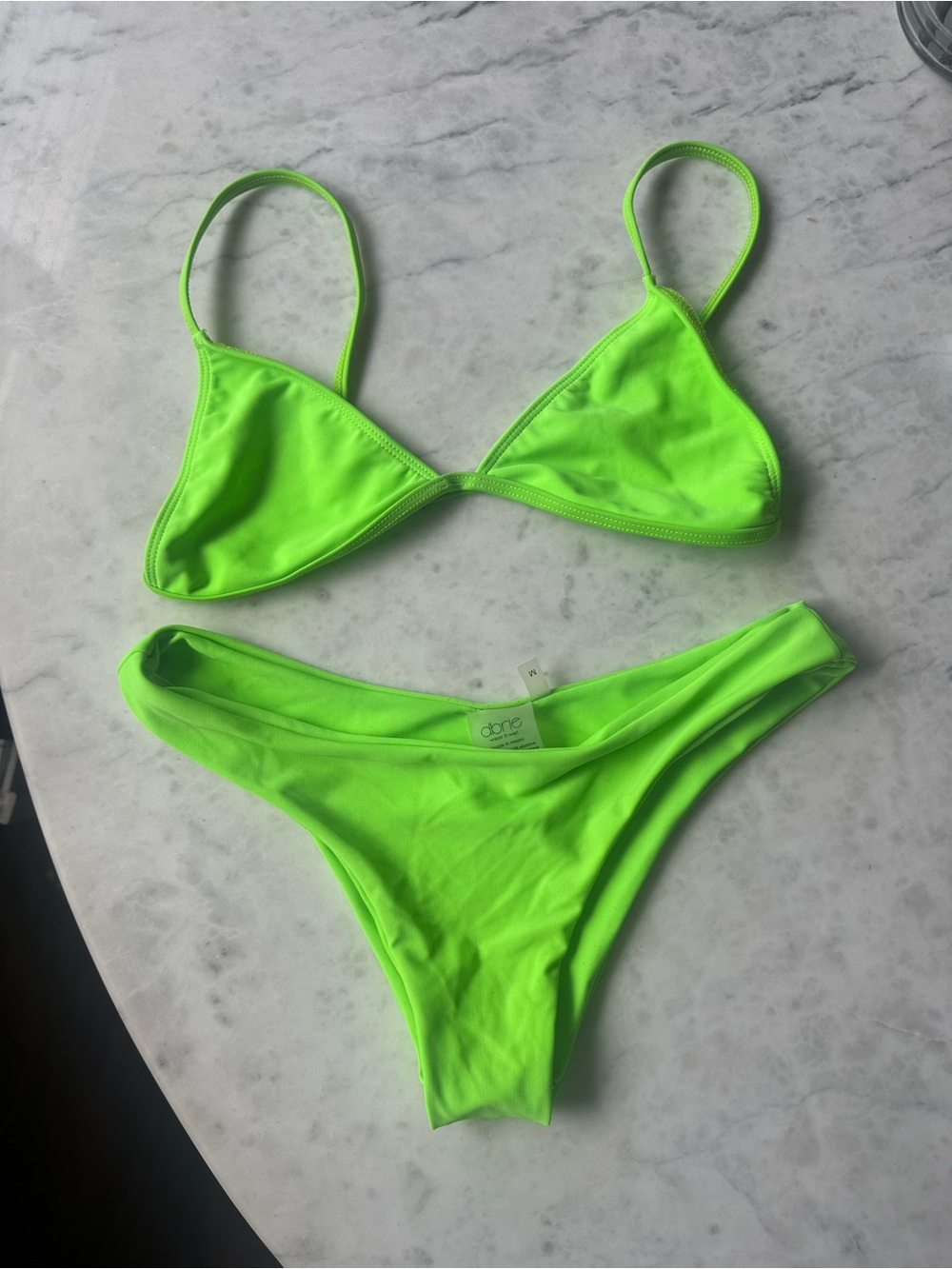 dbrie Neon Green Triangle Bikini Set - Women